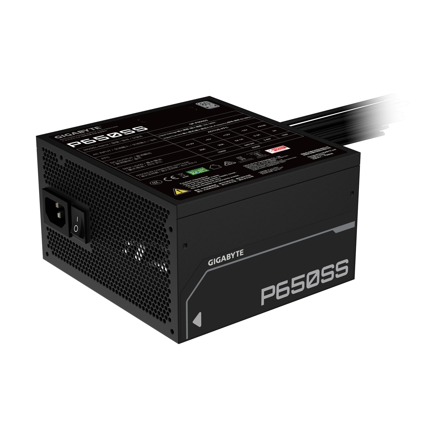 GIGABYTE P650SS unidad de fuente de alimentación 650 W 20+4 pin ATX ATX Negro