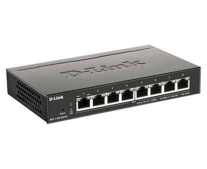 D-Link DGS-1100-08PV2/B Gestionado L2/L3 Gigabit Ethernet (10/100/1000) Energía sobre Ethernet (PoE) Negro