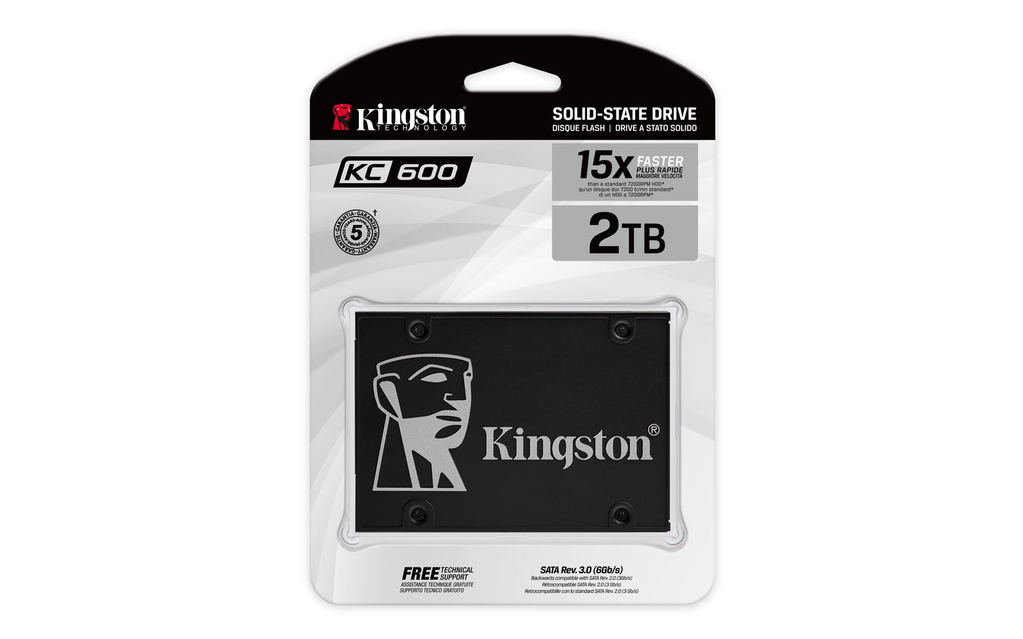 Kingston Technology Disco SSD KC600 SATA3 2,5" de 2048 G