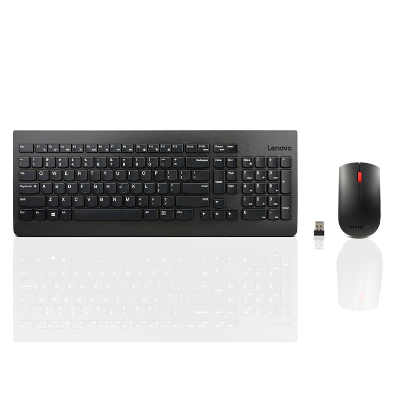 Teclado + Mouse Lenovo, Inalámbrico, Color Negro,(kit Combo) Conexión Por Recepto
