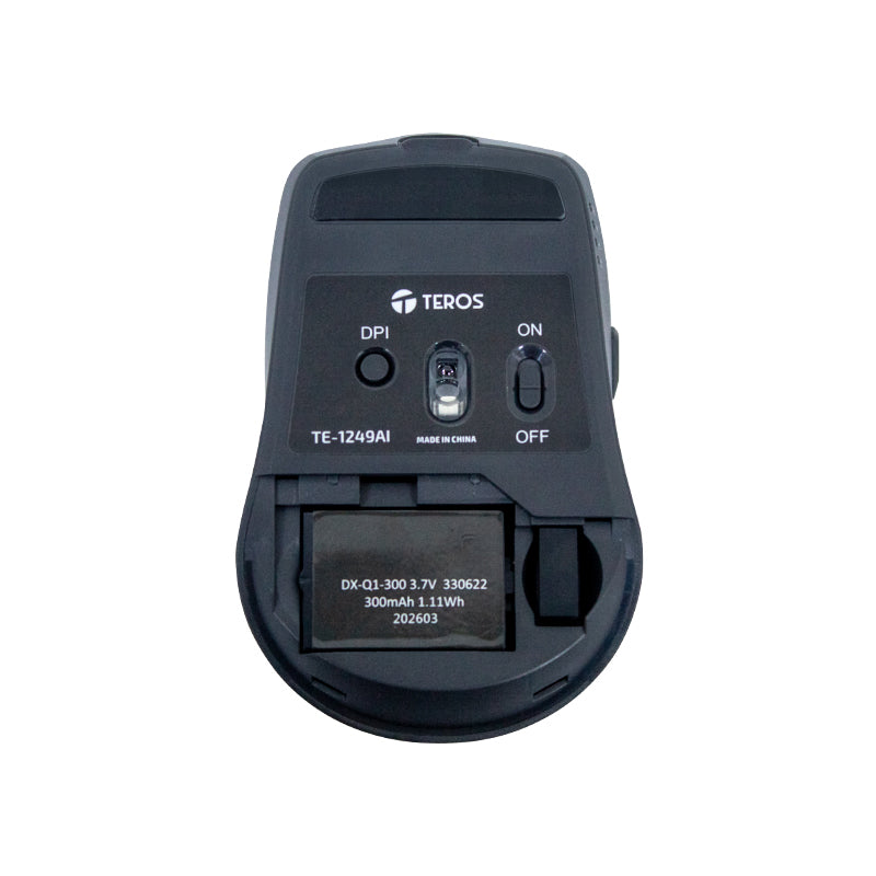 Mouse Inalámbrico Teros Te-1249ai, 2.4ghz, 8 Botones, Ia, Dpi 3200, Usb, Bt Poten