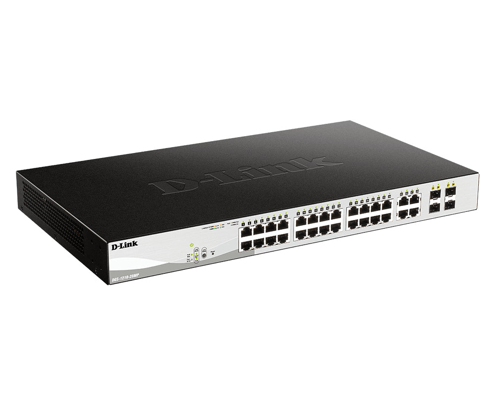 D-Link DGS-1210-28P switch Gestionado L2 Gigabit Ethernet (10/100/1000) Energía sobre Ethernet (PoE) 1U Negro