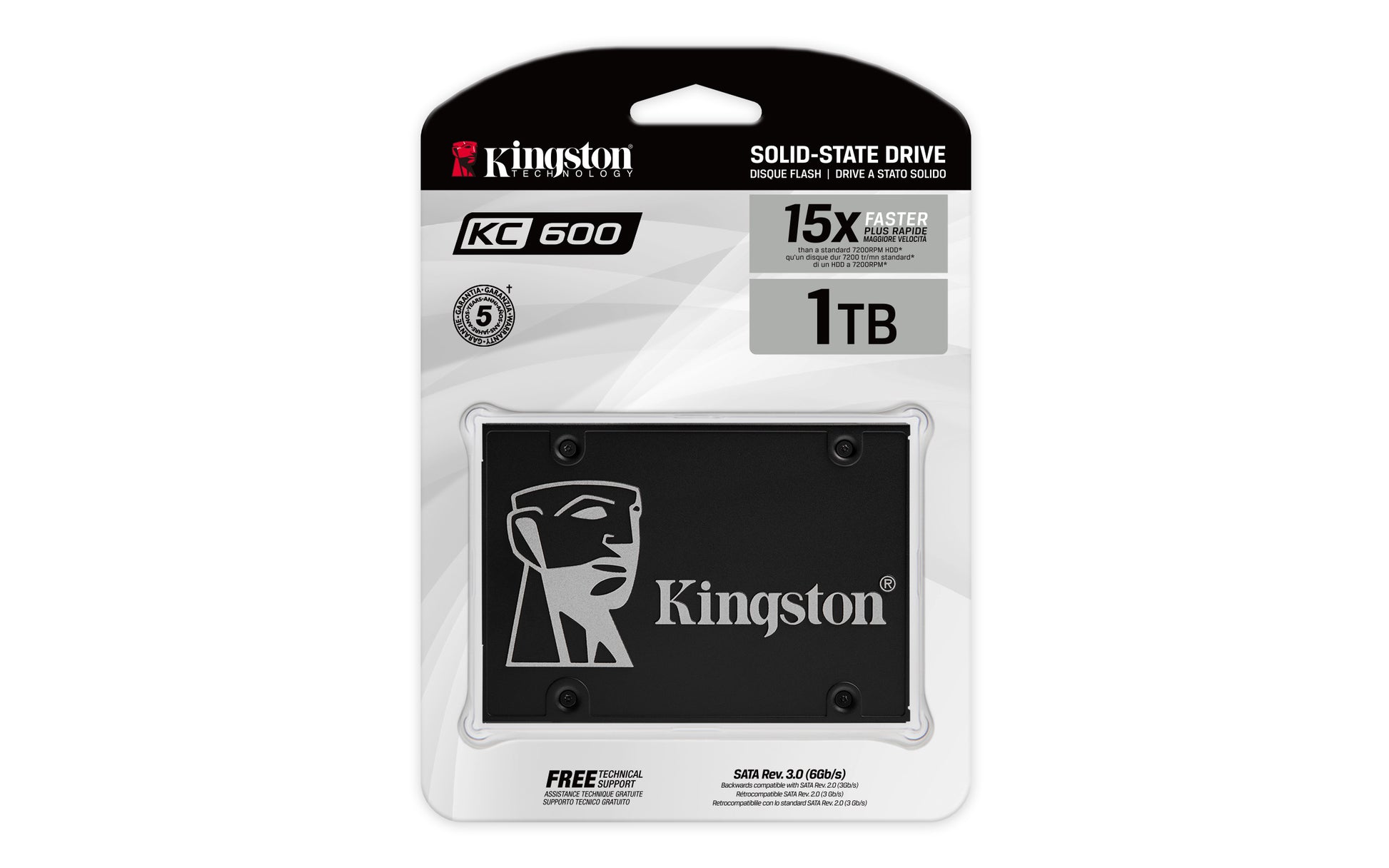 Kingston Technology Disco SSD KC600 SATA3 2,5" de 1024 G