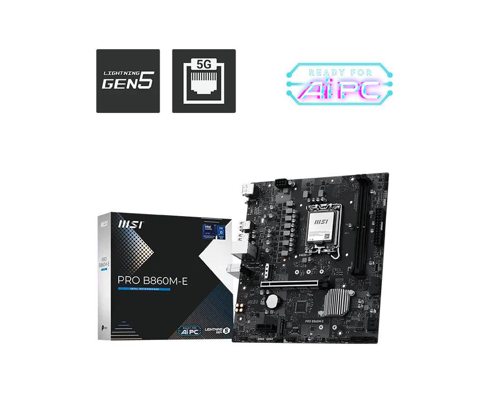 MSI PRO B860M-E placa base Intel B860 LGA 1851 (Socket V1) micro ATX