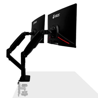 Rack Para 2 Monitores De 22 A 32 / Brazo Soporte Teros Te-7114 Soporte De Escri