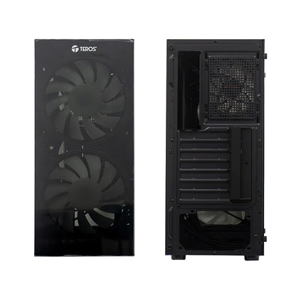 Case Sin Fuente Gamer Teros Te-1333g, Mid Tower, Atx/micro-atx/itx, Usb-a, Audio 