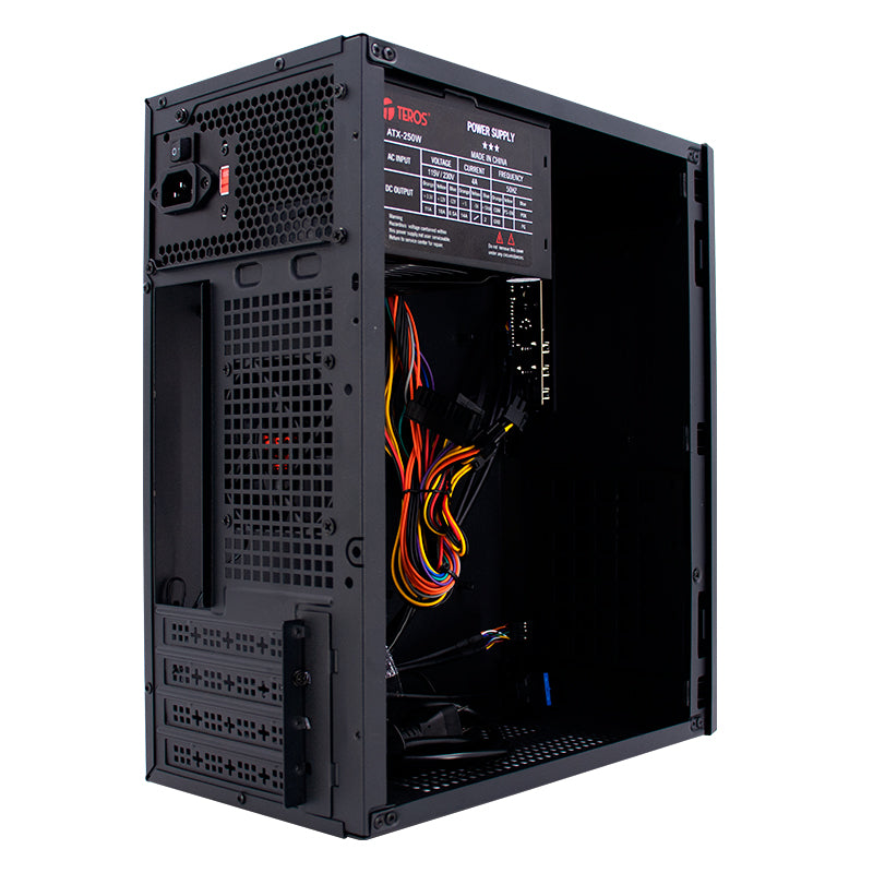 Case Con Fuente Teros Te-1033s, Mini Tower, Micro-atx / Mini-itx, Usb-a, Audio, 250w[