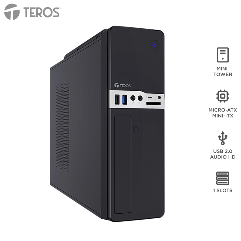Case Con Fuente Teros Te-1032s, Slim, 250w, Micro-atx / Mini-itx, Usb-a, Audio Ah