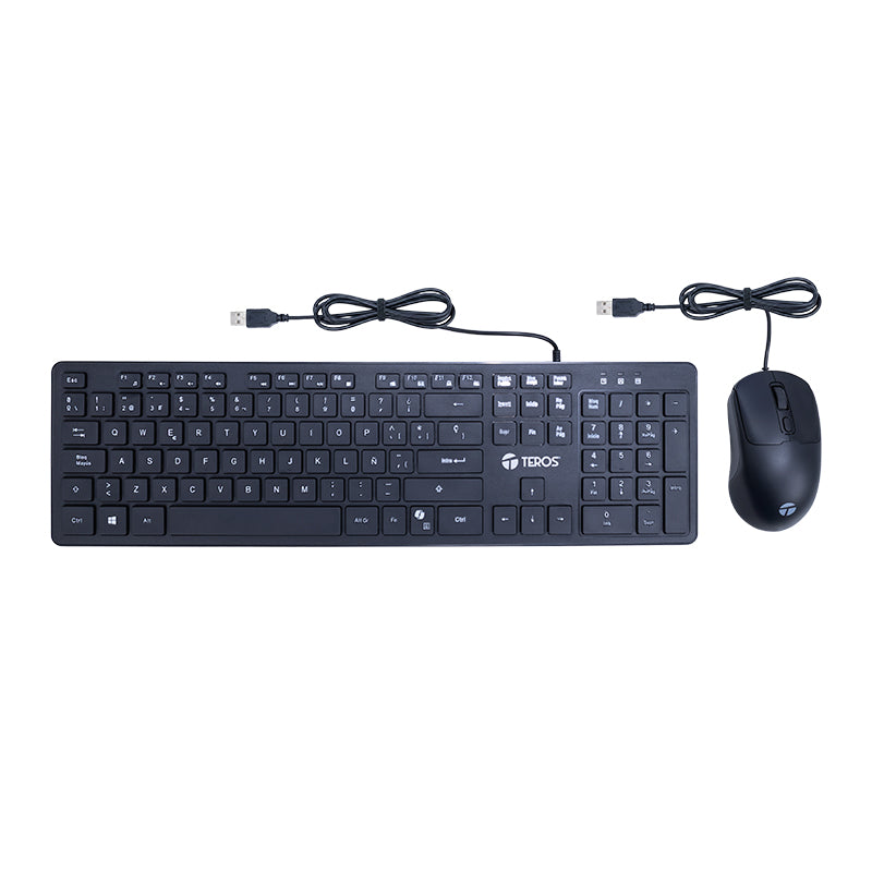Kit Teclado + Mouse Teros Te-5019s, Tecla Copilot(solo Teclado), Negro Optimiza T