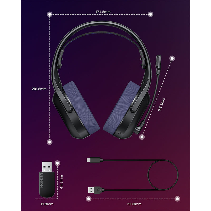 Auriculares Inalámbricos Para Juegos Lenovo Legion H410 Sonido Envolvente Y Rendi
