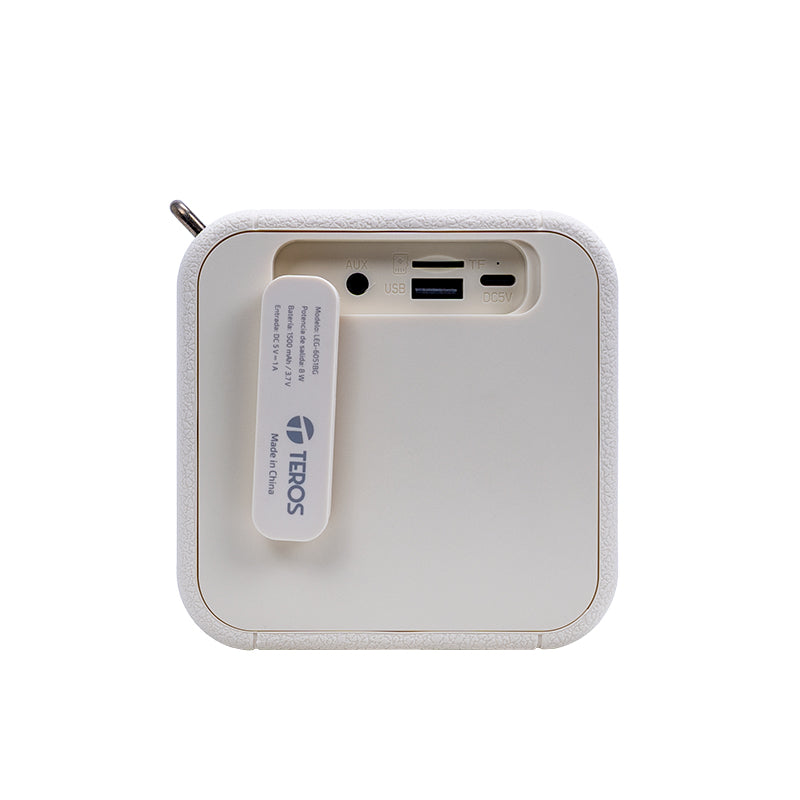 Parlante Inalámbrico Teros Legacy 6051, 8w, Bt 5.3, 1500 Mah, Usb, Tf, Aux, Beige[@@@