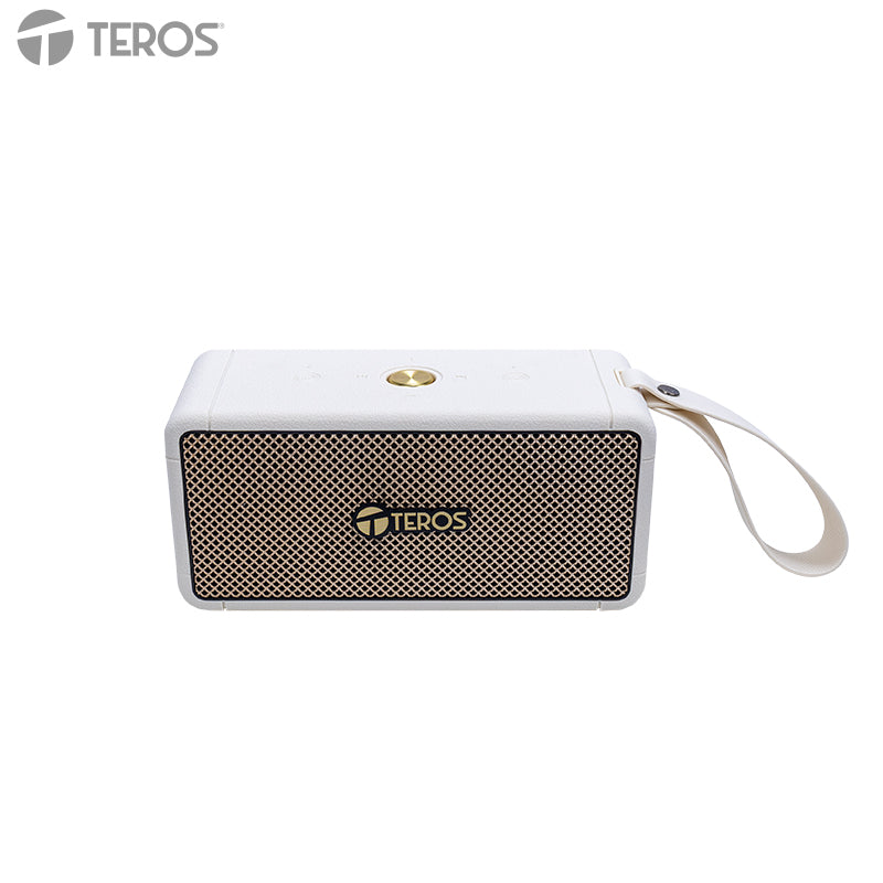 Parlante Inalámbrico Teros Legacy 6052, 40w, Bt 5.3, 4000 Mah, Usb, Tf, Aux, Beige[@@