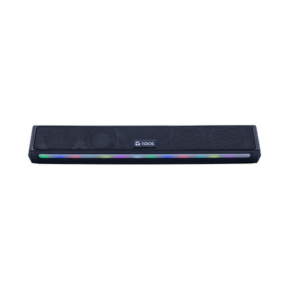 Barra De Sonido Portátil Inalámbrico Teros Vibe 6054, Bt 6, 20w, Usb-c, Iluminación L