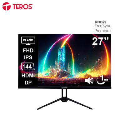 Monitor Plano Teros Te-2714s, 27 Fhd Ips, 144hz,1ms, Hdmi, Dp, Audio Out, Parlantes[