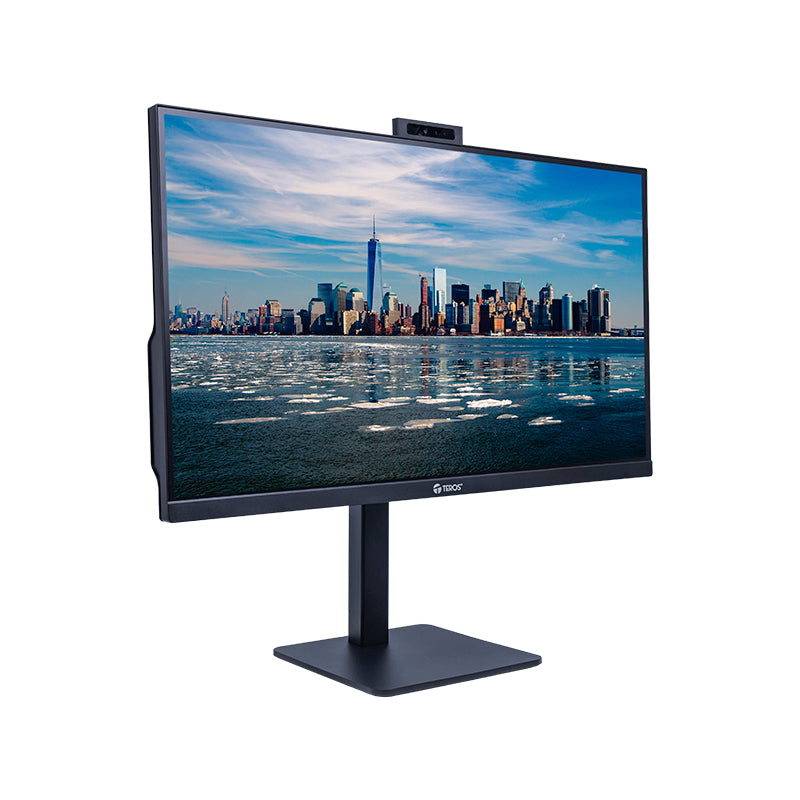 Monitor Plano Teros Te-2720cs, 23.8 Qhd Ips, 144hz, 1ms, Hdmi, Dp, Cámara, Micrófono