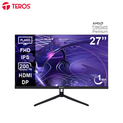 Monitor Plano Gaming Teros Te-2786g, 27 Fhd Ips,200hz, 1ms, Hdmi, Dp, Audio Out 