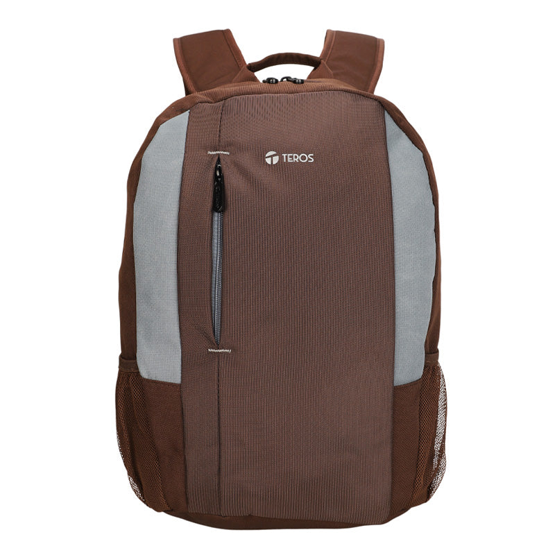 Mochila Teros Te-9040br, Para Laptops De Hasta 15.6, Color Marrón Con Gris La Mo