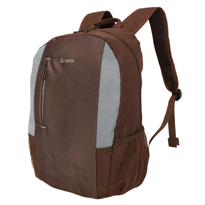 Mochila Teros Te-9040br, Para Laptops De Hasta 15.6, Color Marrón Con Gris La Mo