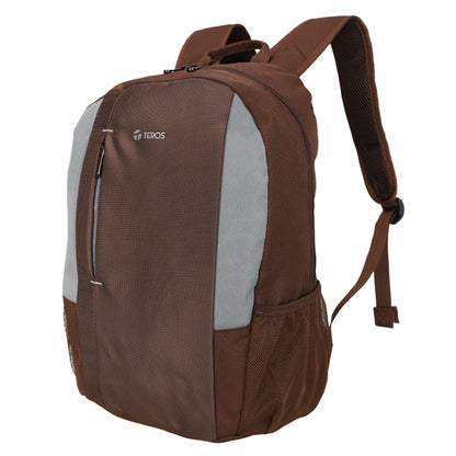 Mochila Teros Te-9040br, Para Laptops De Hasta 15.6, Color Marrón Con Gris La Mo