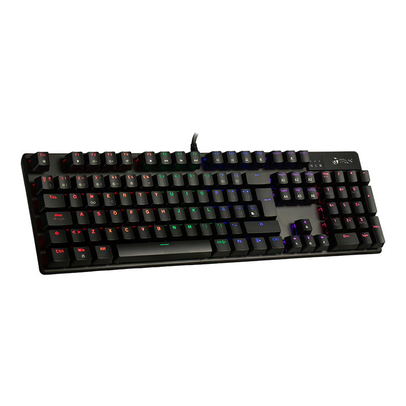 Teclado Mecánico Te-4068g, Retroiluminación Rainbow, Usb 2.0, Español, Color Negro[@@