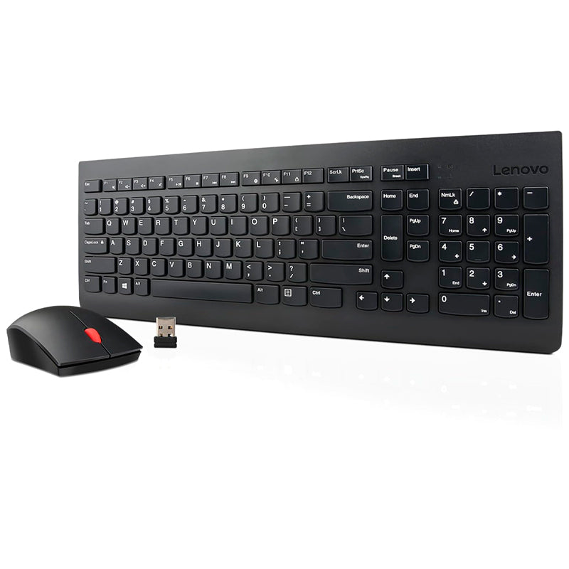 Teclado + Mouse Lenovo, Inalámbrico, Color Negro,(kit Combo) Conexión Por Recepto