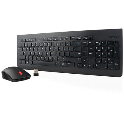 Teclado + Mouse Lenovo, Inalámbrico, Color Negro,(kit Combo) Conexión Por Recepto