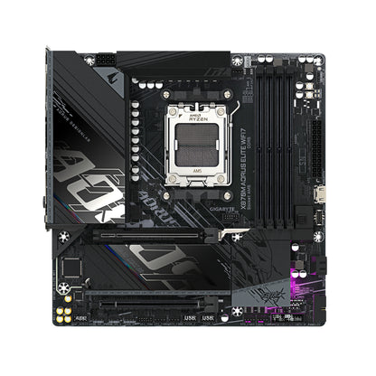 GIGABYTE X870M AORUS ELITE WIFI7 Placa Base – Compatible con procesadores AMD Ryzen 9000, VRM digital de 14+2+2 fases, hasta 8200 MHz DDR5 (OC), 1 x PCIe 5.0 + 1 x PCIe 4.0, Wi-Fi 7, LAN 2.5 GbE, USB 4