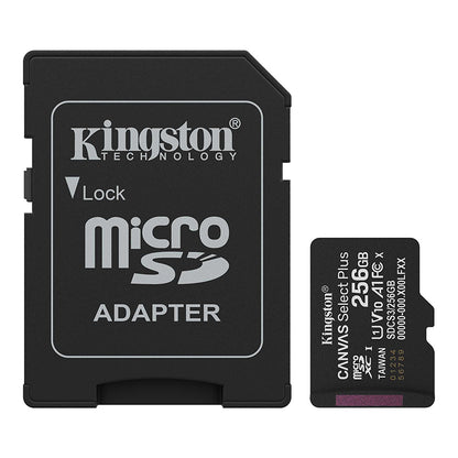 Tarjeta De Memoria Kingston 256gb Microsd Canvas Select Plus -150mb/seg - Uhs-i Clase