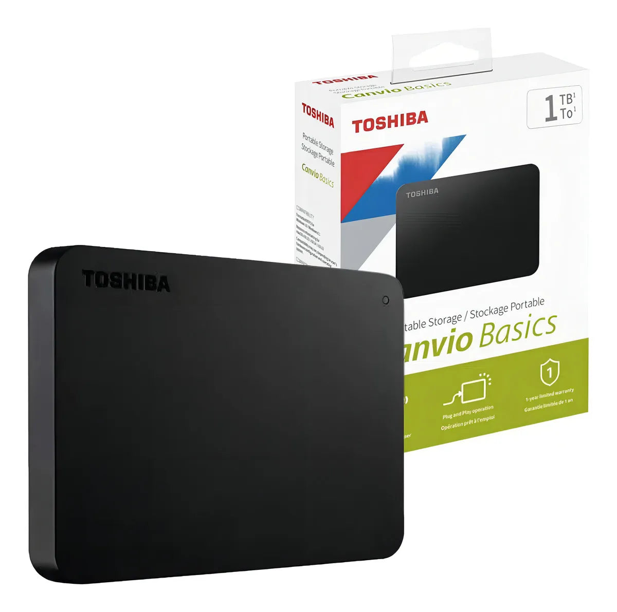 Disco Duro Externo Toshiba Canvio Basics, 1 Tb, Usb 3.0, 2.5, Negro. 