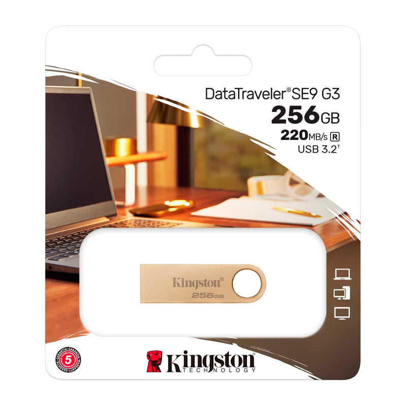 Memoria Flash Usb Kingston Datatraveler Se9 G3, 256gb, Usb 3.2 Gen 1 (tipo-a) Vel