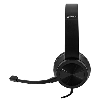 Audífono Teros Te-8037n (headset), Negro Los Auriculares Alámbricos Teros Te-8037