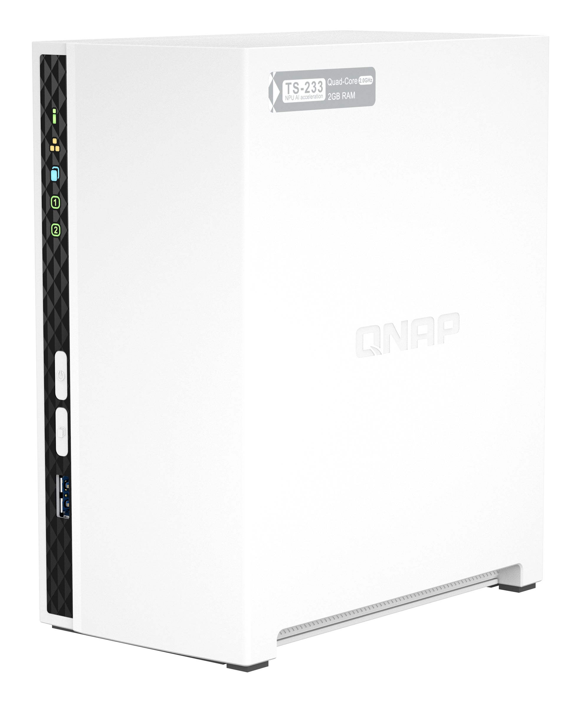 QNAP TS-233 NAS Torre ARM Cortex-A55 2 GB 0 TB QNAP QTS Blanco