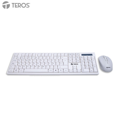 Combo Inalámbrico Teclado + Mouse Teros Te-5016s,blanco Combo Inalámbrico Teros T