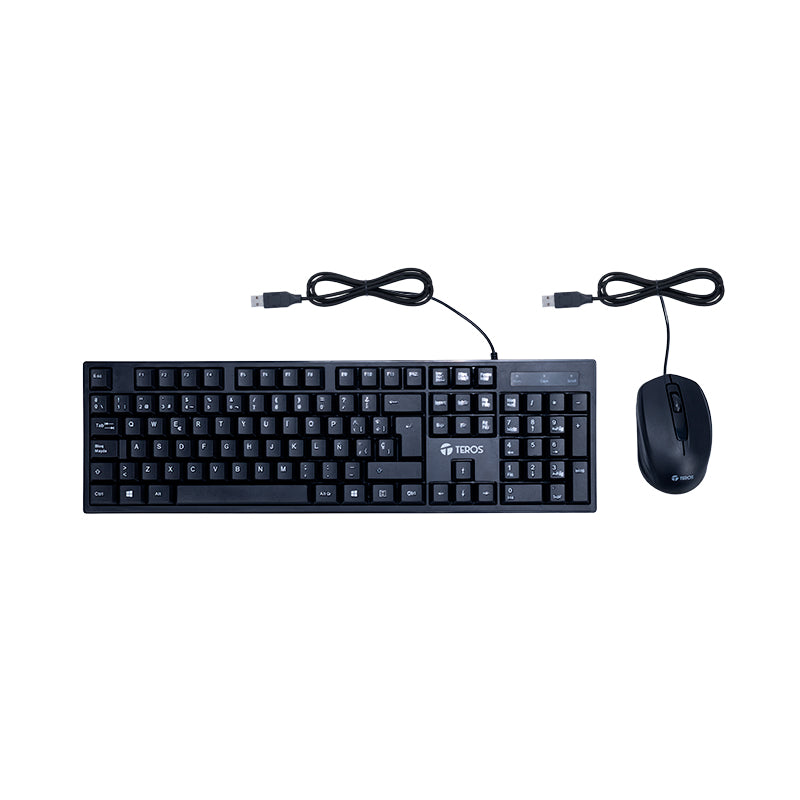 Kit Teclado + Mouse Teros Te-5015s, Negro Simplifica Tus Tareas Diarias Con El Co