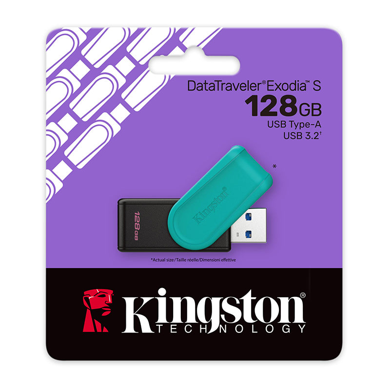Memoria Flash Usb Kingston Datatraveler Exodia S,128gb, Interfaz: Usb 3.2 Gen 1, Verd