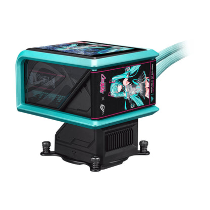 ASUS ROG RYUO IV 360 ARGB Hatsune Miku Edition Procesador Sistema de refrigeración líquida todo en uno 12 cm Negro, Turquesa