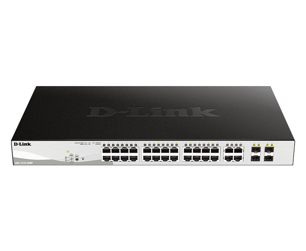 D-Link DGS-1210-28P switch Gestionado L2 Gigabit Ethernet (10/100/1000) Energía sobre Ethernet (PoE) 1U Negro