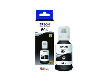 Botella De Tinta Epson T504, Color Negro, Contenido 127ml, Para Impresoras Epson L416