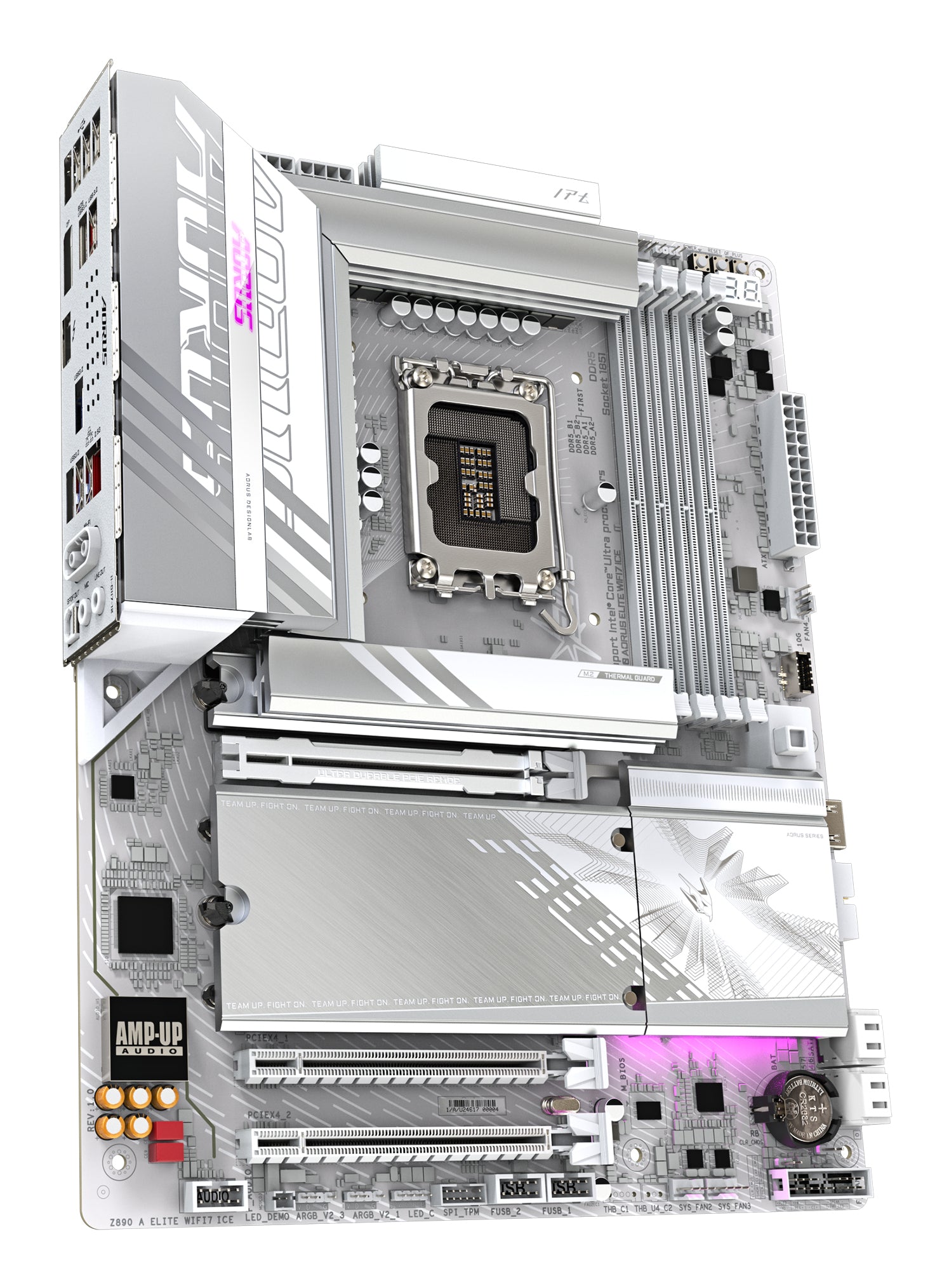 GIGABYTE Placa base Z890 AORUS ELITE WIFI7 ICE - Compatible con CPUs Intel Core Ultra (Serie 2), VRM de 16+1+2 fases, hasta 8800MHz DDR5 (OC), 1xPCIe 5.0 + 3xPCIe 4.0, Wi-Fi 7, LAN 2.5GbE, Thunderbolt 4