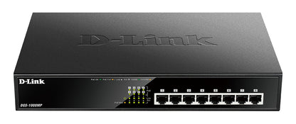 D-Link DGS-1008MP switch No administrado Gigabit Ethernet (10/100/1000) Energía sobre Ethernet (PoE) 1U Negro