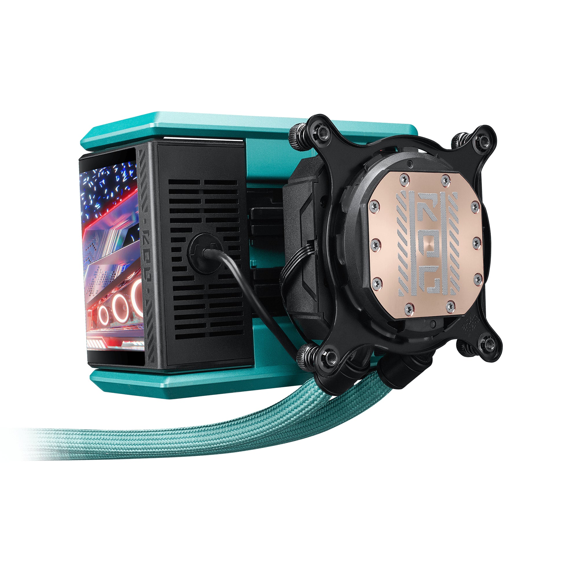ASUS ROG RYUO IV 360 ARGB Hatsune Miku Edition Procesador Sistema de refrigeración líquida todo en uno 12 cm Negro, Turquesa