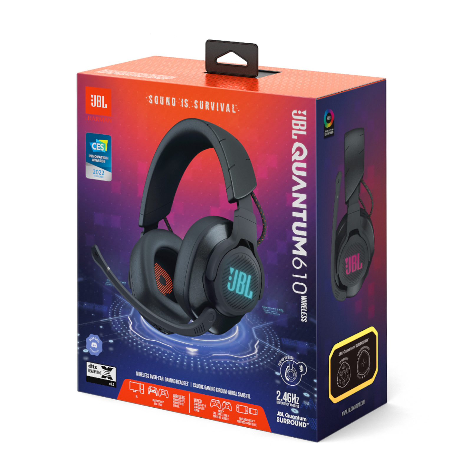 Auriculares Integrales Para Gaming Y Micrófono Jbl Quantum 610 Inalambricos (2.4 Ghz)