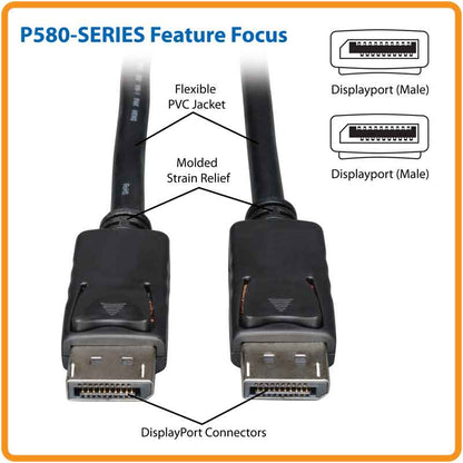 Cable De Video Tripp-lite P580-010, Displayport, Uhd, 4k X 2k, 3840x2160, 3.05 Mts.[@