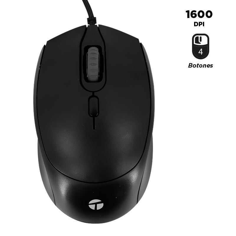 Mouse Óptico Teros Te-1222s, 800-1200-1600 Dpi, Usb, 4 Botones Descubre Precisión