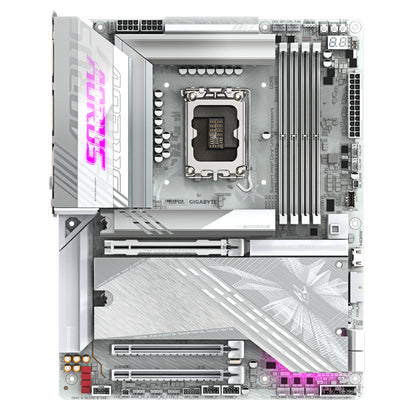 GIGABYTE Placa base Z890 AORUS ELITE X ICE - Compatible con CPUs Intel Core Ultra (Serie 2), VRM de 16+1+2 fases, hasta 9500MHz DDR5 (OC), 1xPCIe 5.0 + 4xPCIe 4.0, Wi-Fi 7, LAN 2.5GbE, Thunderbolt 4