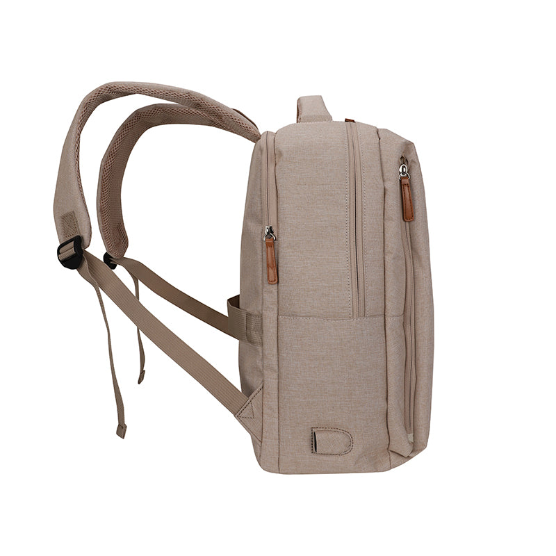 Backpack Teros City Iii Te-9046bg, Para Notebooksde Hasta 15.6, Color Beige Elev