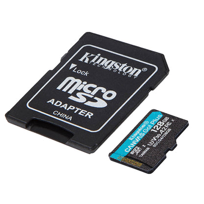 Memoria Flash Microsd Kingston Canvas Go! Plus, 128gb, Con Adaptador Sd Dimension