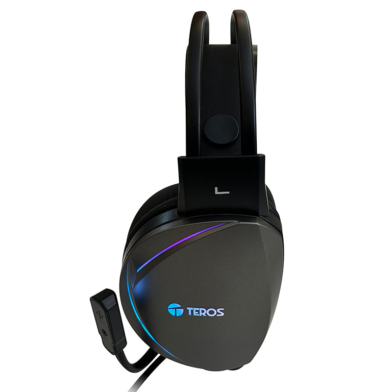 Auriculares Gaming Teros Te-8170n Estéreo 7.1, Micrófono, Conector Usb, Negro, Luces