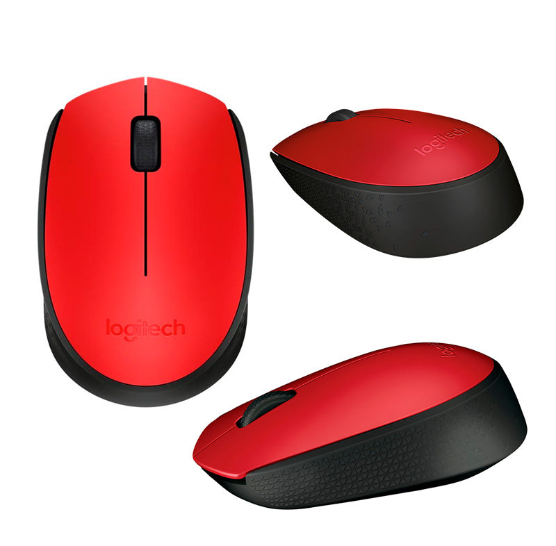 Mouse Óptico Inalámbrico Logitech M170, Ambidiestro, Receptor Usb, 2.4 Ghz, Rojo.[@@@